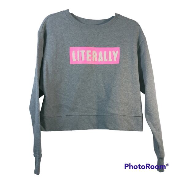 Mossimo Gray Cropped Sweatshirt Literally Size M - Picture 1 of 8